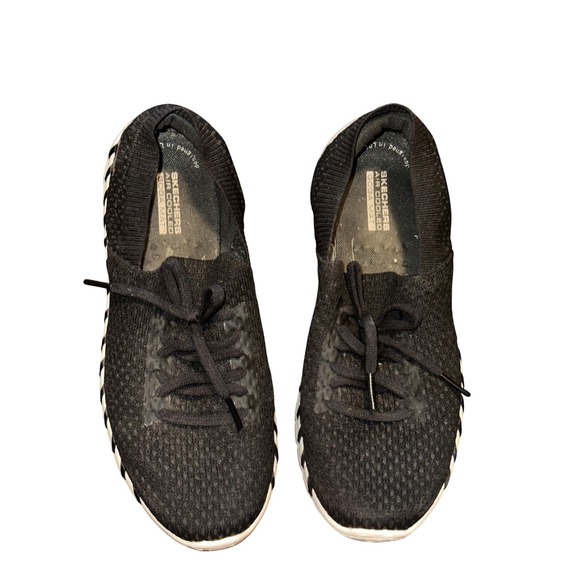 Skechers GOwalk Air Cooled Goga Mat Comfort Black Knit Walking Shoes Women's 7M - Picture 1 of 6